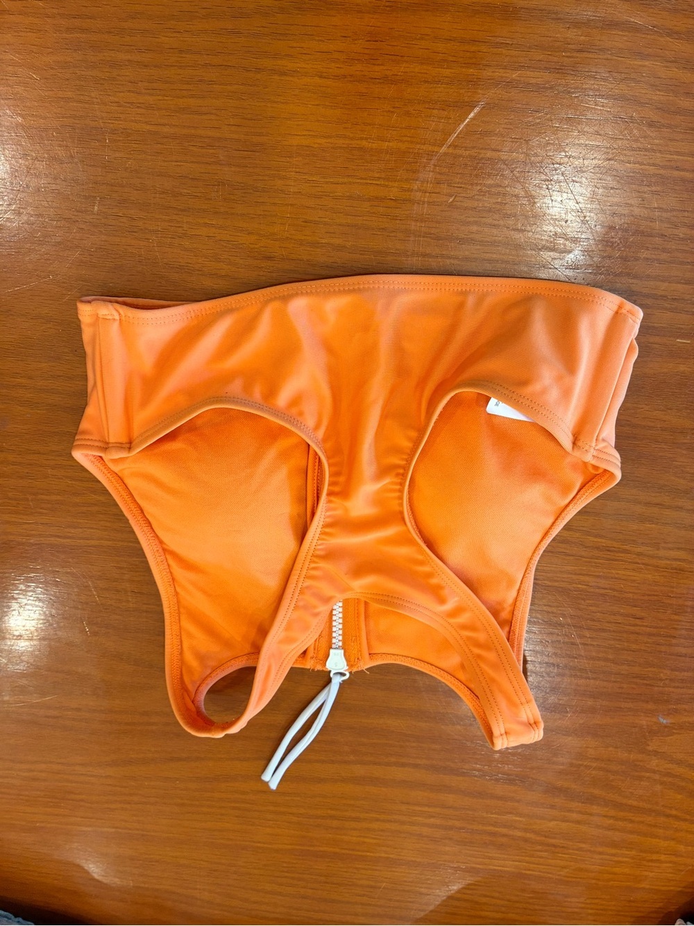 4/$20 Reebok Orange Front-Zip Sports Bathing Suit - Picture 4 of 5